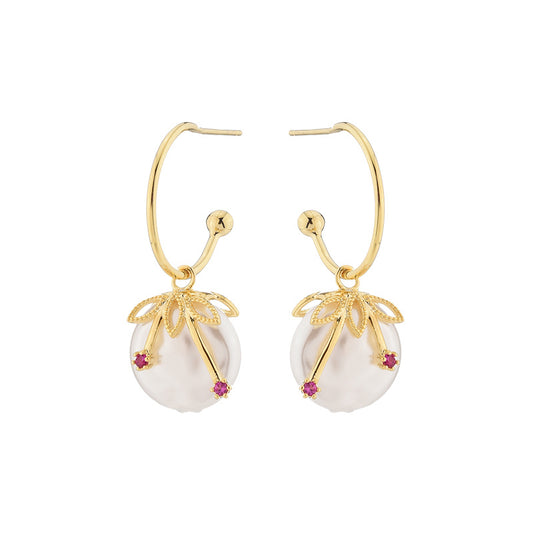 925 Silver Needle Pearl Beiguo Earrings Niche Design